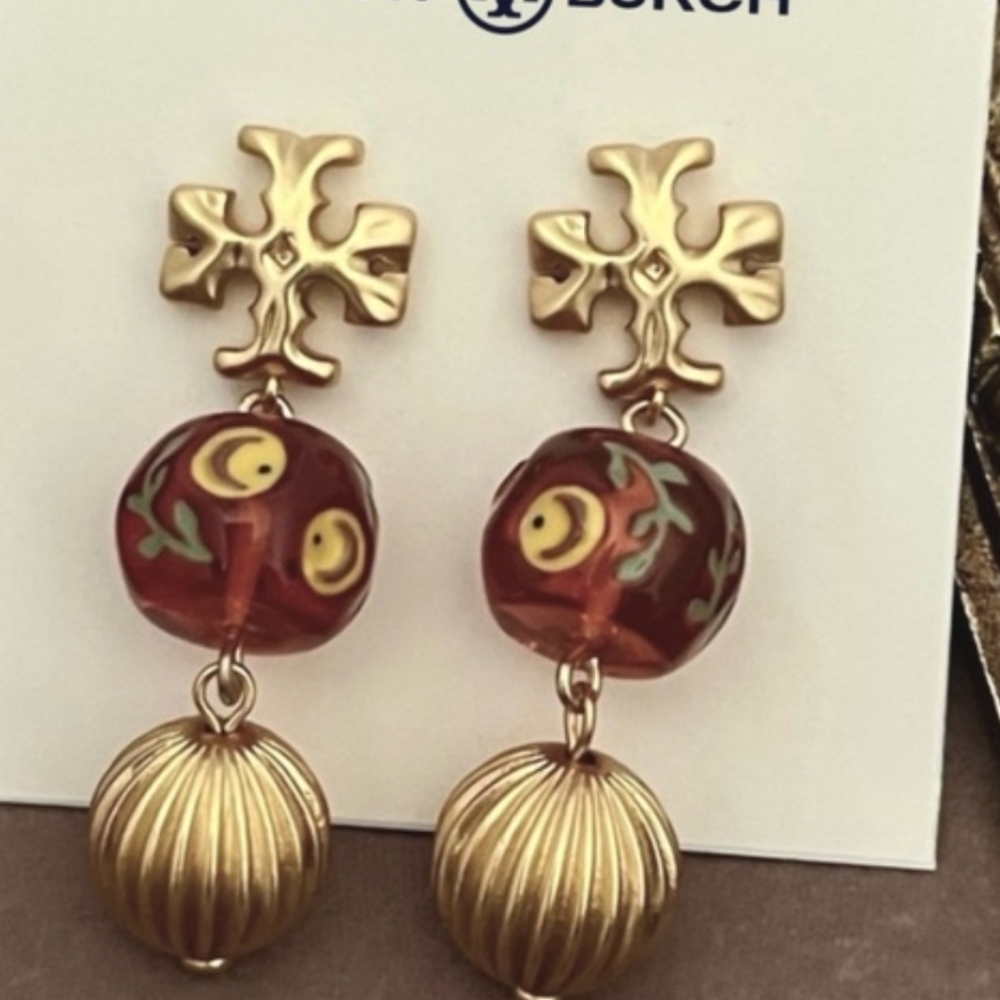Burch . Roxanne Burntsienna Double Drop Earrings - image 2